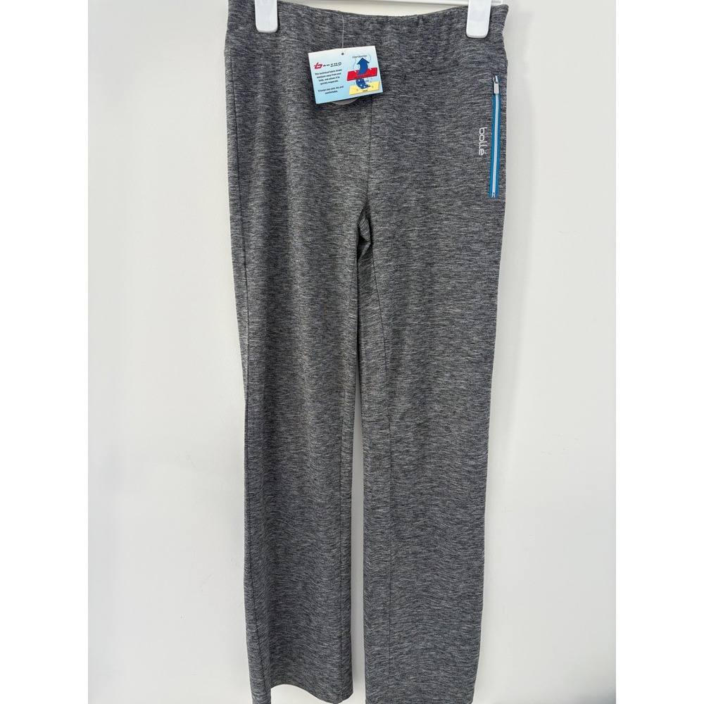 Bolle Women's Medium NWT Gray Heathered Athletic Pants Tech Fabric Zip‎ Pocket